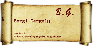 Bergl Gergely névjegykártya
