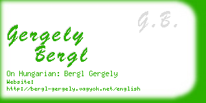 gergely bergl business card